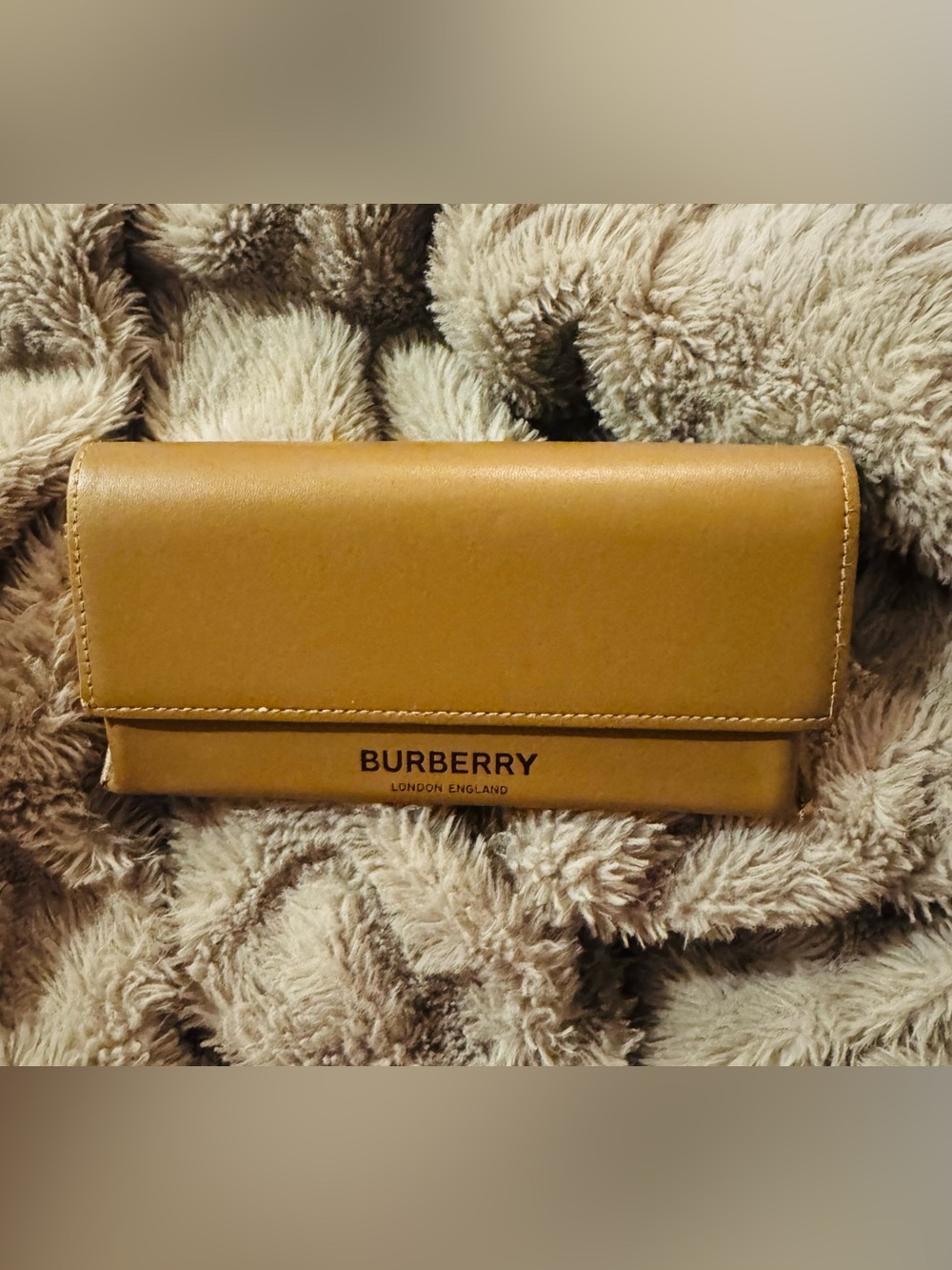 Burberry Camel Leather Glasses Case
